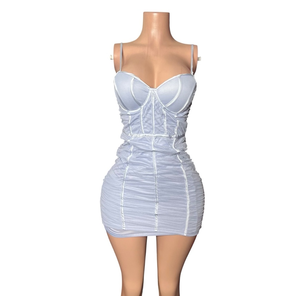 Elegant Baby Blue Mini Dress